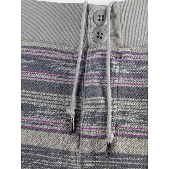 Vintage Nike F.C. Mens Small Striped Knit Gray Purple Pull On Bike Shorts - Picture 10 of 14